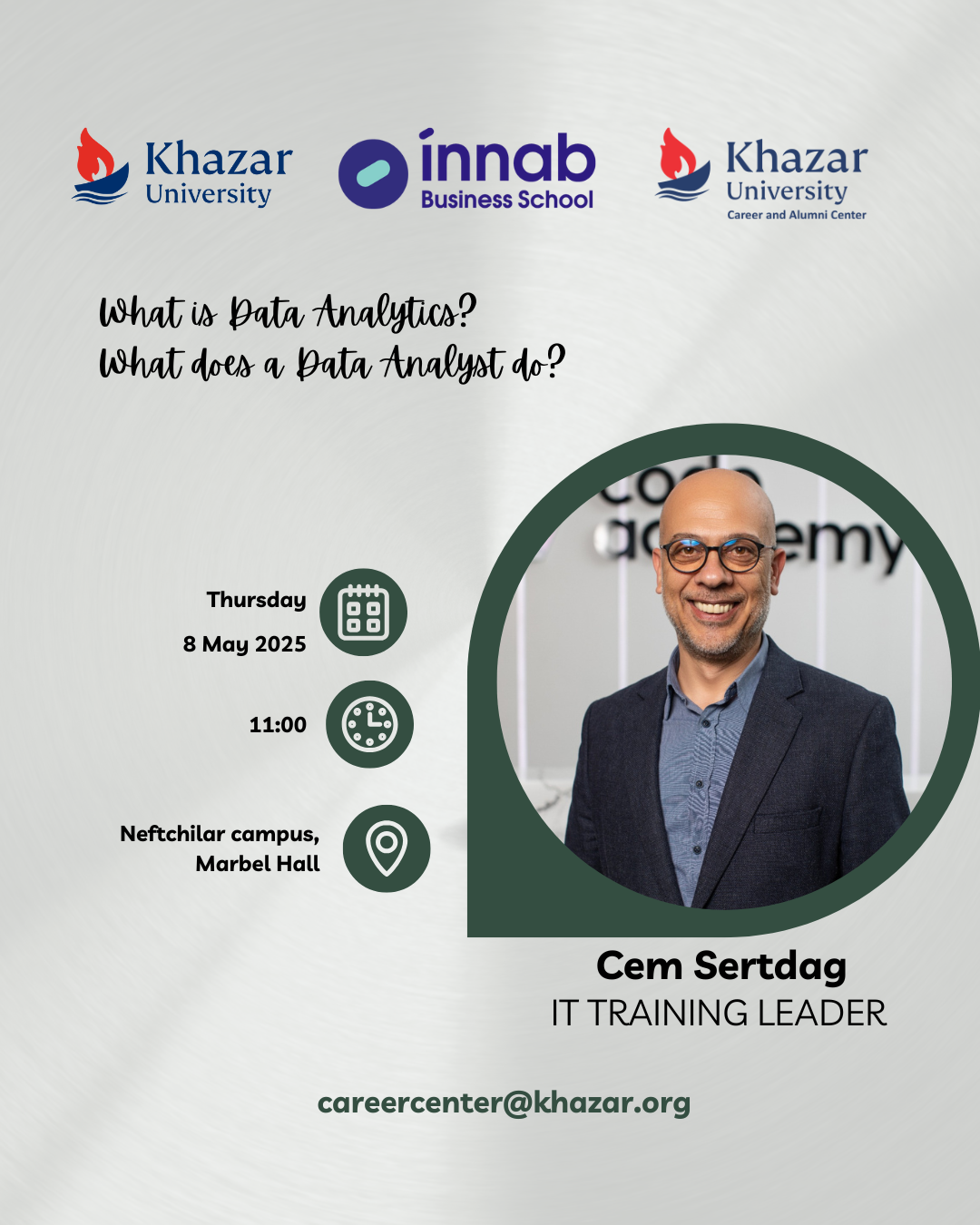 A seminar to be held by data analytics expert Cem Sertdaş for students